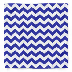 Egyptian Blue Chevron on White Bandana