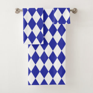 Egyptian Blue Harlequin Bath Towel Set