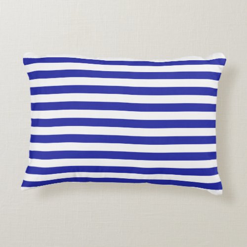 Egyptian Blue Stripes on White Accent Pillow