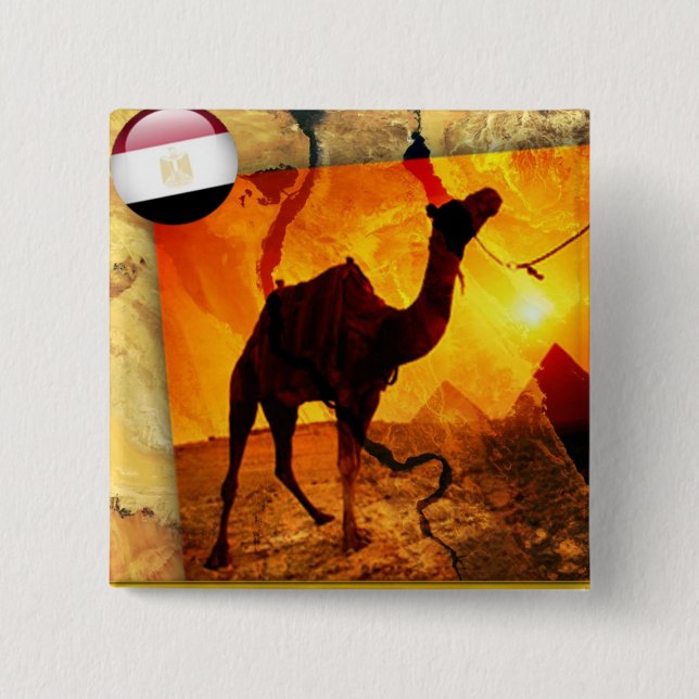 Egyptian camel pinback button (Front)