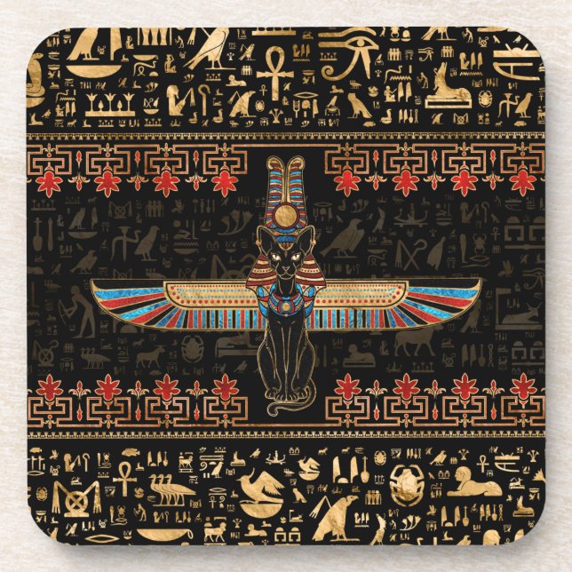 Egyptian Cat - Bastet Beverage Coaster (Front)