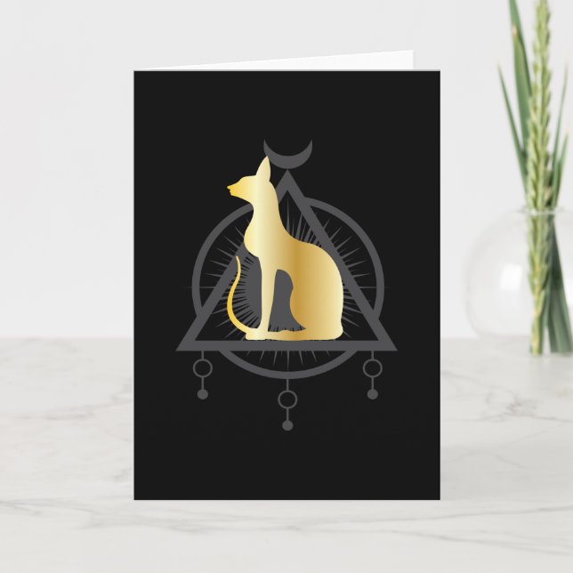 Egyptian Cat Bastet Egypt Pyramid Card (Front)
