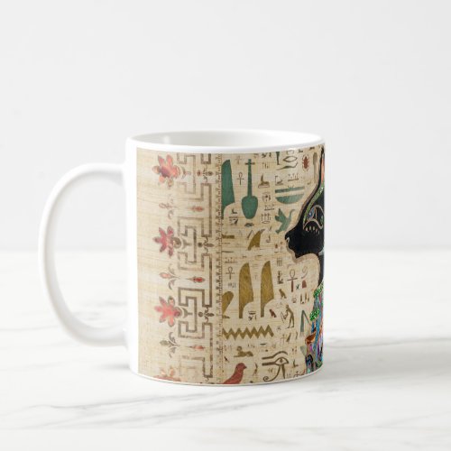 Egyptian Cat _ Bastet on papyrus Coffee Mug