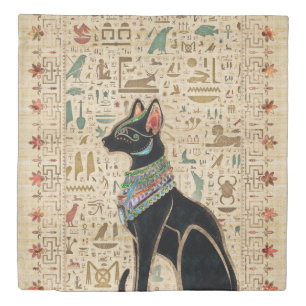 Egyptian Cat - Bastet on papyrus Duvet Cover