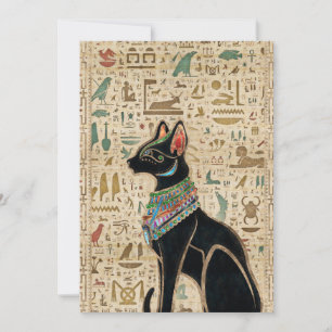 Egyptian Cat - Bastet on papyrus Holiday Card