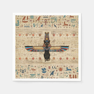 Egyptian Cat - Bastet on papyrus Napkins