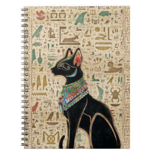 Egyptian Cat - Bastet on papyrus Notebook