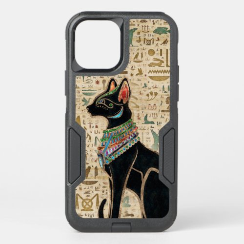 Egyptian Cat _ Bastet on papyrus OtterBox Commuter iPhone 12 Case