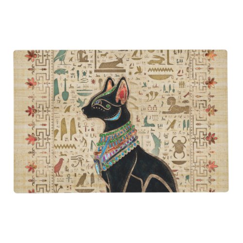 Egyptian Cat _ Bastet on papyrus Placemat