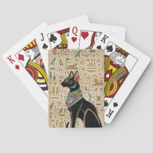 Egyptian Cat - Bastet on papyrus Poker Cards