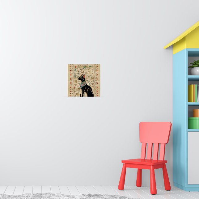 Egyptian Cat - Bastet on papyrus Poster | Zazzle