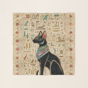 Egyptian Cat - Bastet on papyrus Scarf