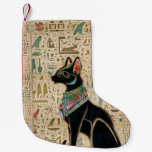 Egyptian Cat - Bastet on papyrus Small Christmas Stocking
