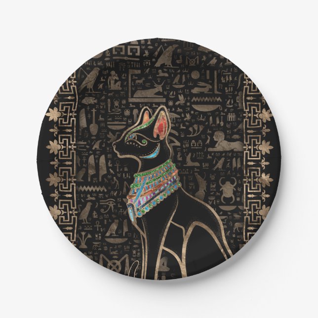 Egyptian Cat - Bastet Paper Plates (Front)