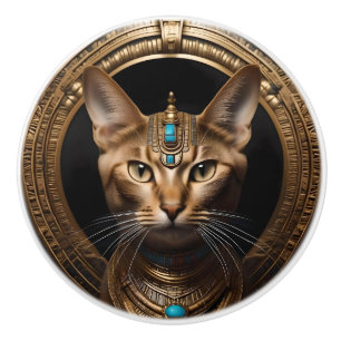 Egyptian Cat, Ceramic Knob