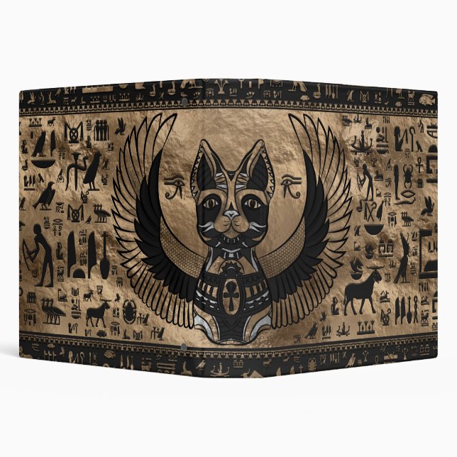 Egyptian Cat Goddess Bastet 3 Ring Binder (Background)