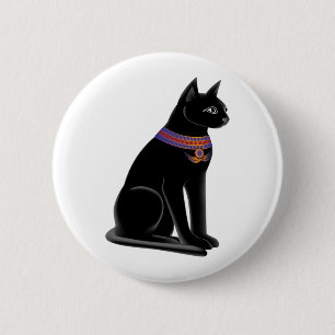 Egyptian Cat Goddess Bastet Button