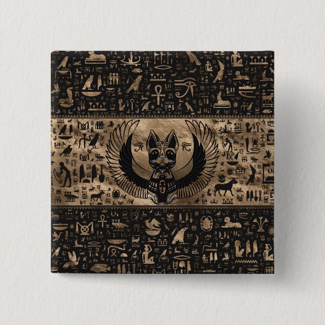 Egyptian Cat Goddess Bastet Button (Front)