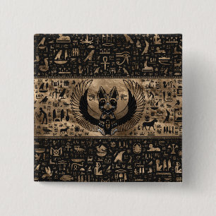 Egyptian Cat Goddess Bastet Button