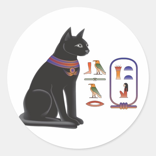 Egyptian Cat Goddess Bastet Classic Round Sticker (Front)
