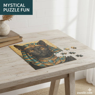 Egyptian Cat Goddess   Bastet Golden Puzzle
