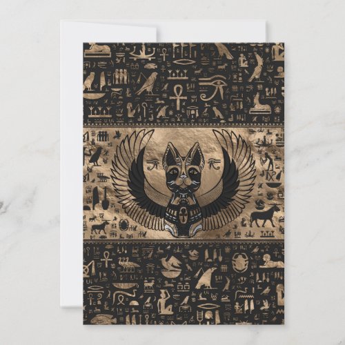 Egyptian Cat Goddess Bastet Holiday Card