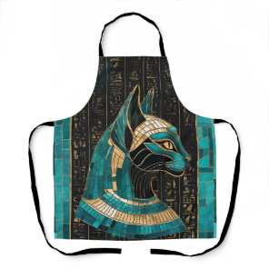 Egyptian Cat Goddess Bastet -Mosaic Art Apron