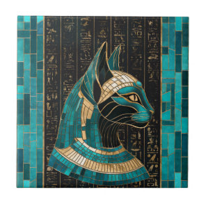 Egyptian Cat Goddess Bastet -Mosaic Art Ceramic Tile