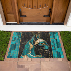 Egyptian Cat Goddess Bastet -Mosaic Art Doormat