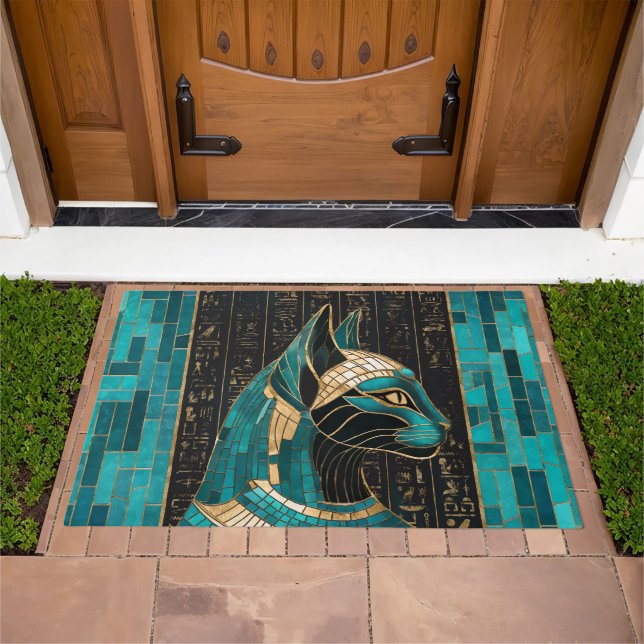 Egyptian Cat Goddess Bastet -Mosaic Art Doormat (Outdoor)
