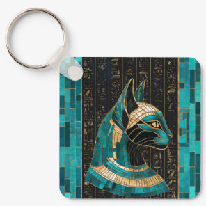 Egyptian Cat Goddess Bastet -Mosaic Art Keychain