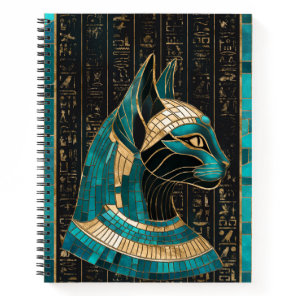 Egyptian Cat Goddess Bastet -Mosaic Art Notebook