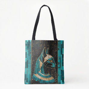 Egyptian Cat Goddess Bastet -Mosaic Art Tote Bag
