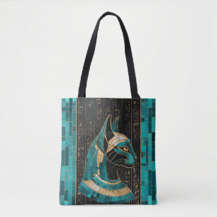 Egyptian Cat Goddess Bastet -Mosaic Art Tote Bag