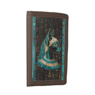 Egyptian Cat Goddess Bastet -Mosaic Art Trifold Wallet