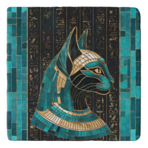 Egyptian Cat Goddess Bastet -Mosaic Art Trivet