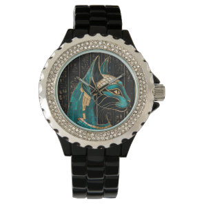 Egyptian Cat Goddess Bastet -Mosaic Art Watch