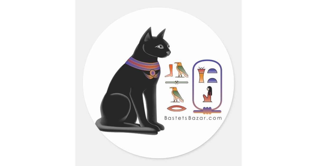 Egyptian Cat Hieroglyphic Sticker Zazzle