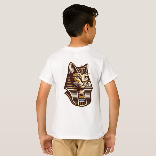 Egyptian Cat Kids T-Shirt – Pharaonic Cat Art  (Back Full)