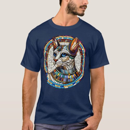 Egyptian Cat Mosaic Art T_Shirt