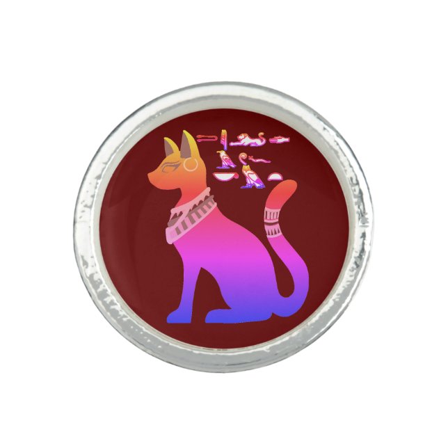 Egyptian Cat Photo Ring (Front)