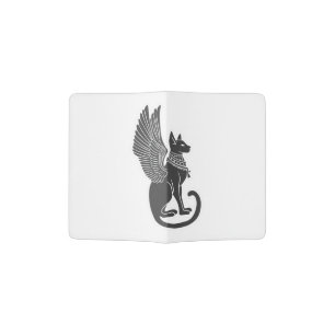 Egyptian cat with wings - Choose back color Passport Holder