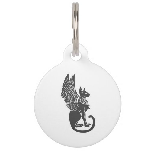 Egyptian cat with wings _ Choose back color Pet ID Tag