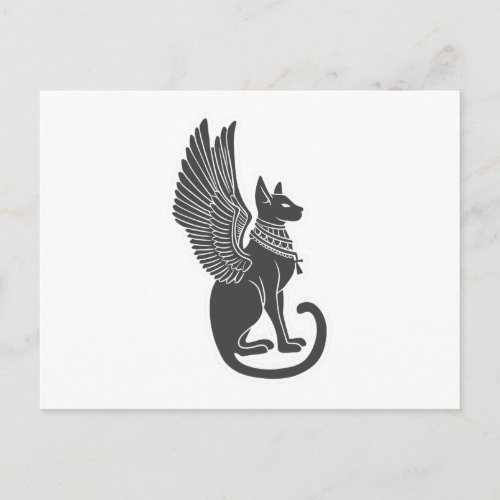 Egyptian cat with wings _ Choose back color Postcard
