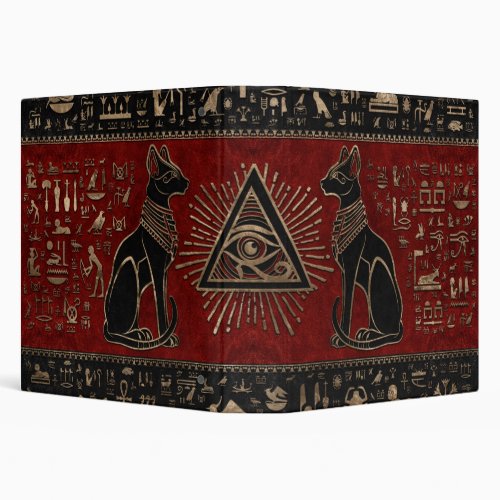 Egyptian Cats and Eye of Horus 3 Ring Binder