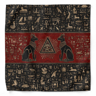 Egyptian Cats and Eye of Horus Bandana