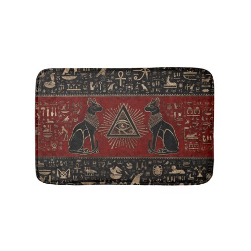 Egyptian Cats and Eye of Horus Bath Mat