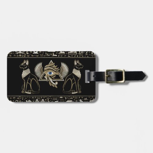 Egyptian Cats and Eye of Horus Luggage Tag