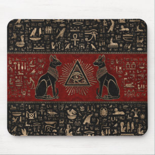 Egyptian Cats and Eye of Horus Mouse Pad