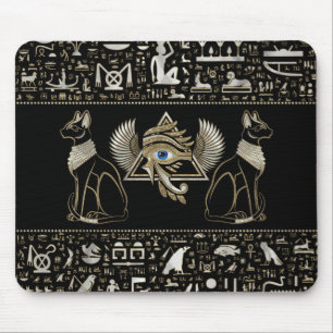 Egyptian Cats and Eye of Horus Mouse Pad